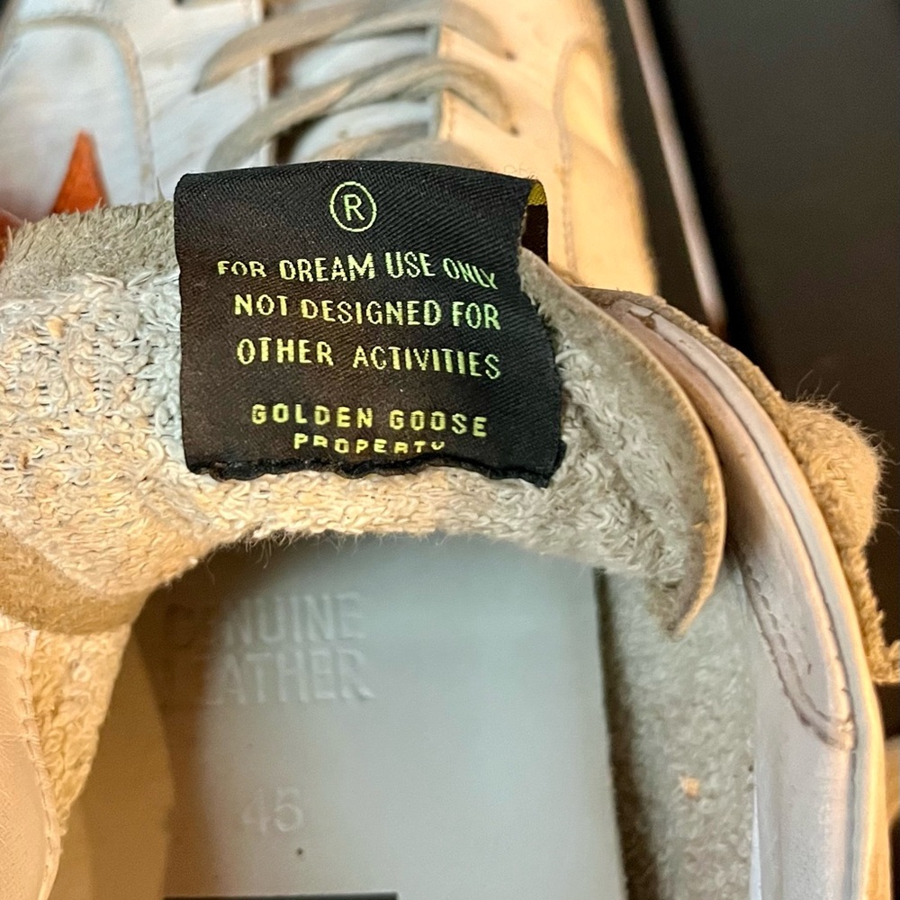 Golden Goose Superstar White Sneakers with Orange Star (US 12, EU 45), Shoes - Picture 5 of 5